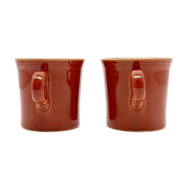 Fiestaware Set of 2 Paprika Coffee Mugs Ring Handle Fiesta Ware Cups Retired - Picture 3 of 7